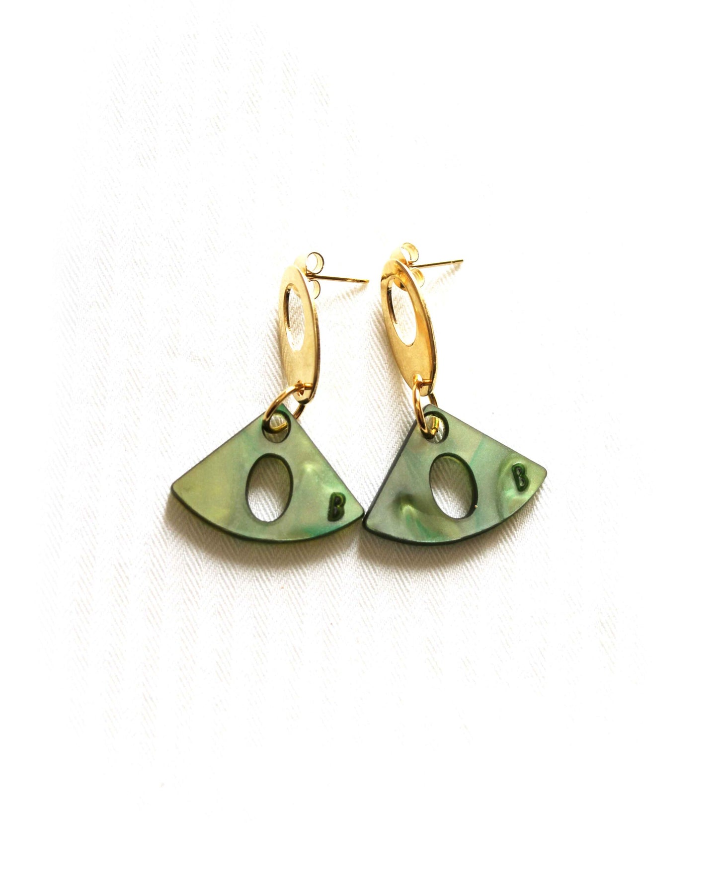 Pendientes abanico con base ovalada-0