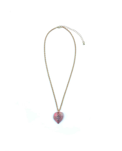 Collar HOJA: un tributo a la naturaleza con un toque rosado encantador-0