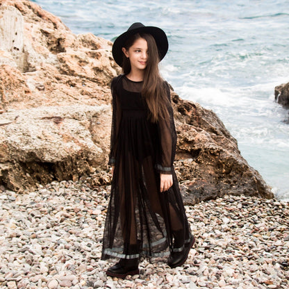 Girls Black Tulle Dress-1