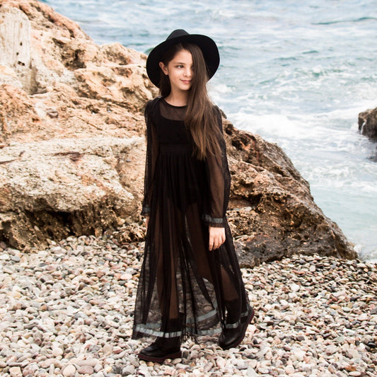 Girls Black Tulle Dress-1