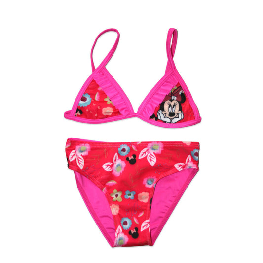 Disney Minnie egér kétrészes fürdőruha kislányoknak - virág mintával - pink - 116-0