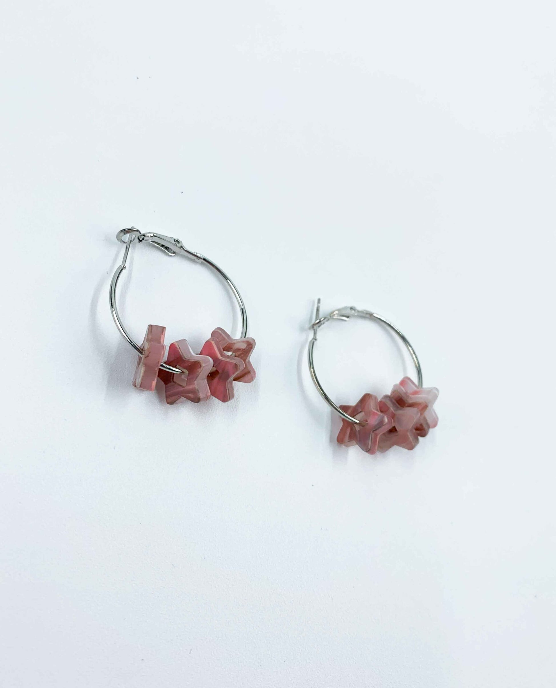 Pendientes aro de cuatro estrellas-2