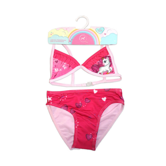 Unicorn two-piece swimsuit for little girls - light pink - 110-0